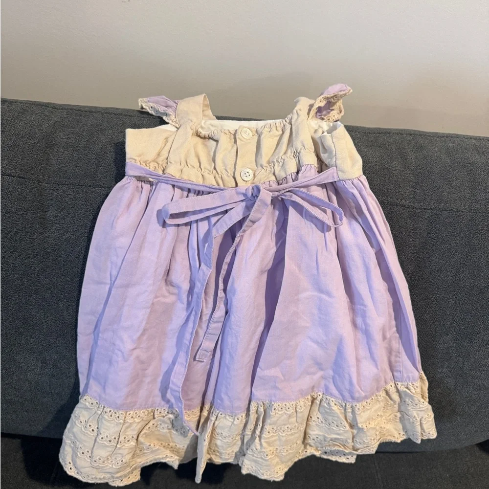 Well Dressed Wolf Heirloom Lavender Purple and Cream Sleeveless Dress 24M - Picture 2 of 4